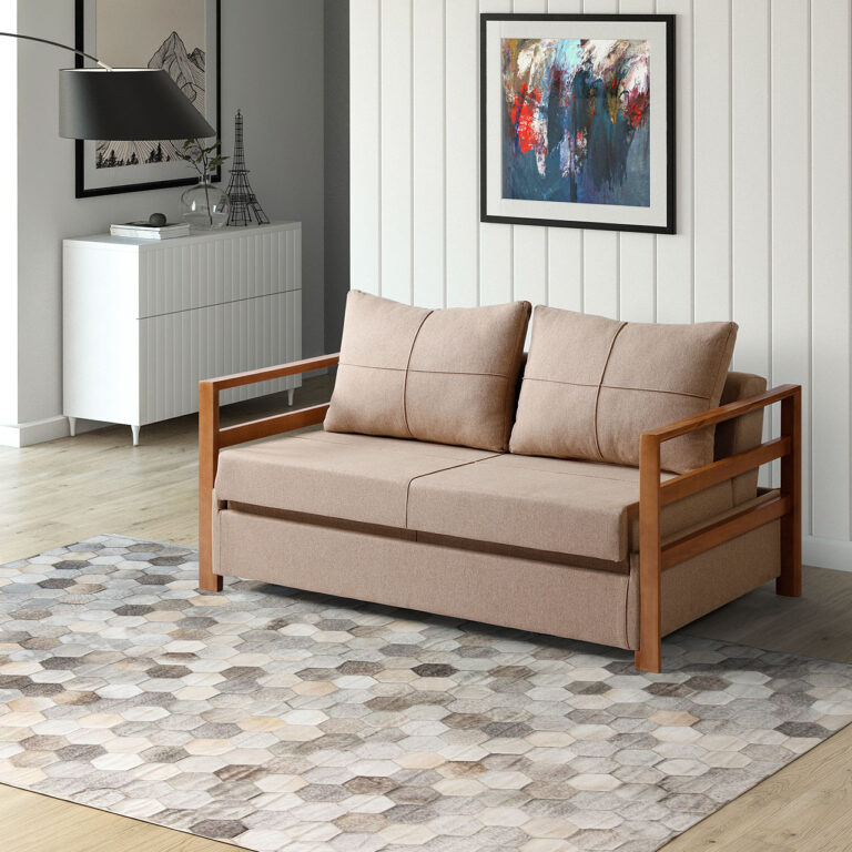 مبل تخت خواب شو دو نفره دسته دار آرامیس